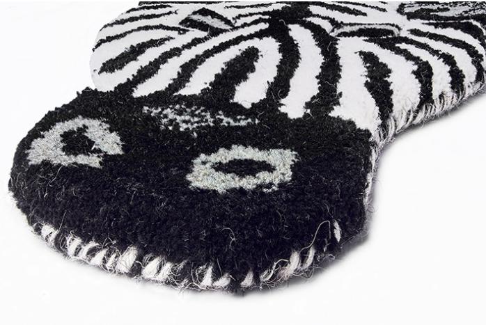 Animals Zebra Black / White Handwoven Rug