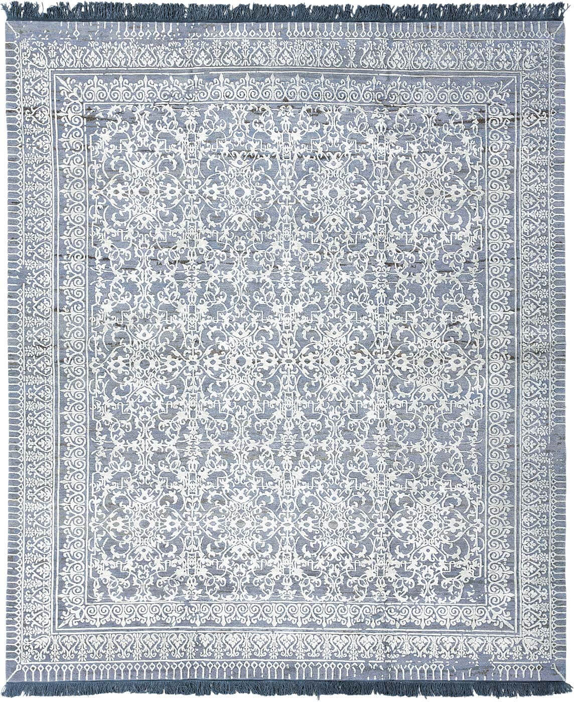 Ferrara Hand-woven Blue / White Luxury Rug | Size: 300 x 400 cm