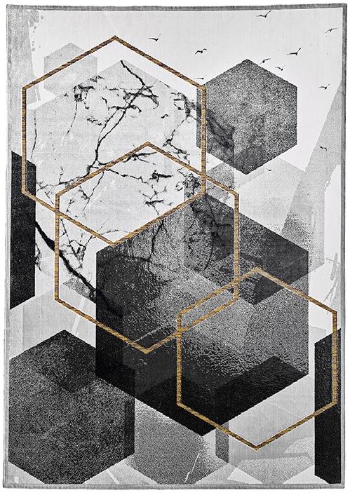 Gabriel Geometric Grey Rug | Size: 160 x 235 cm