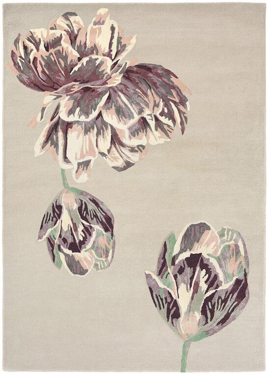 Hand Woven Floral Beige Rug | Size: 170 x 240 cm