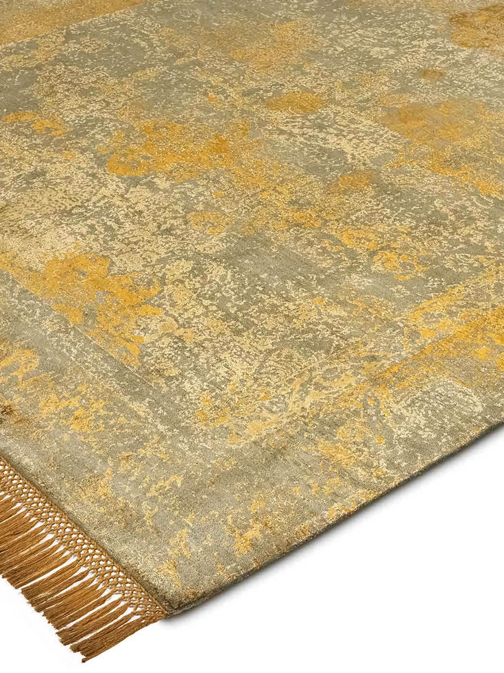 Obvious Gold Hand-Knotted Wool / Silk Rug