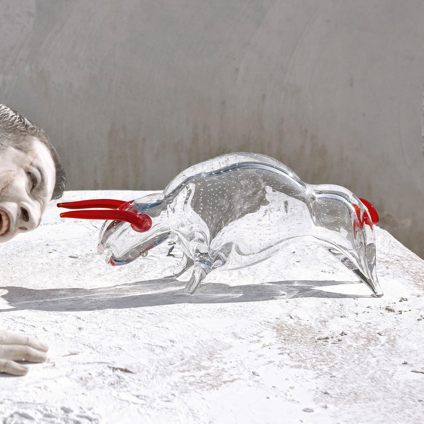 Glass Bull Italian Figurine