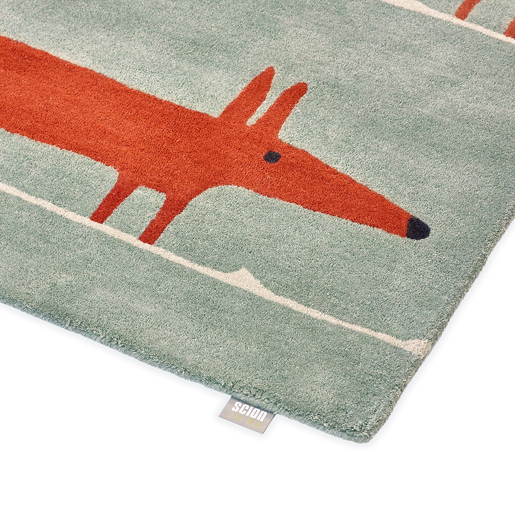 Fox Mint / Poppy Handwoven Rug | Size: 140 x 200 cm