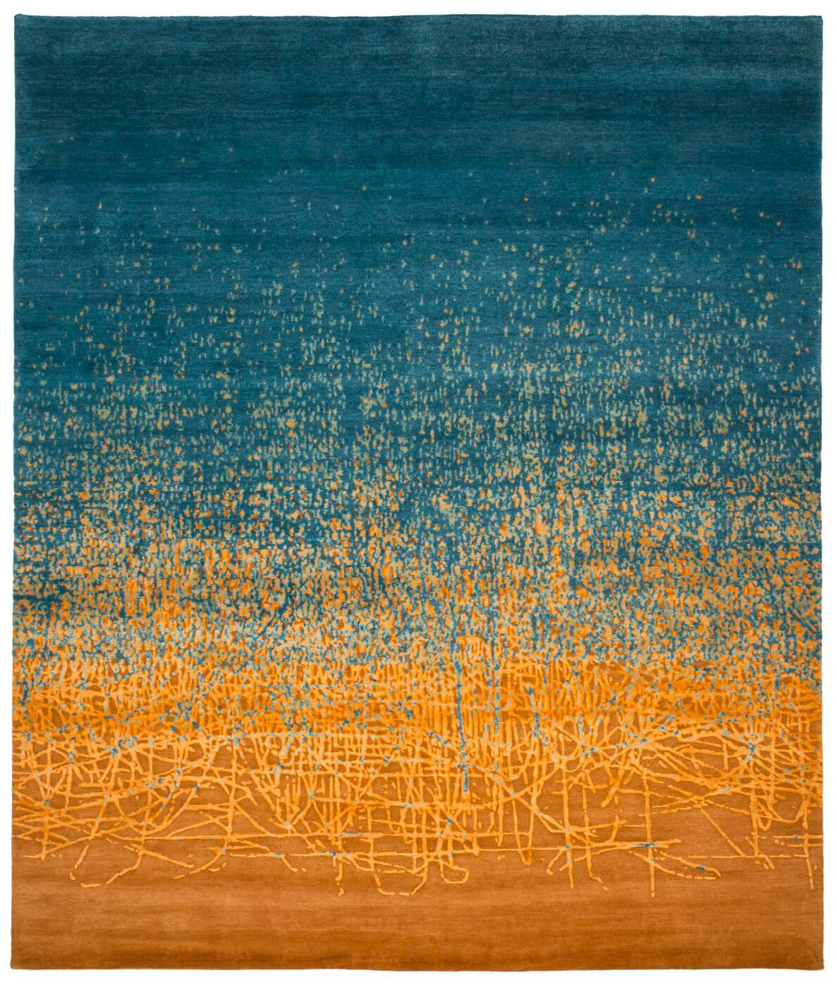 Art Yellow / Blue Luxury Rug | Size: 300 x 400 cm