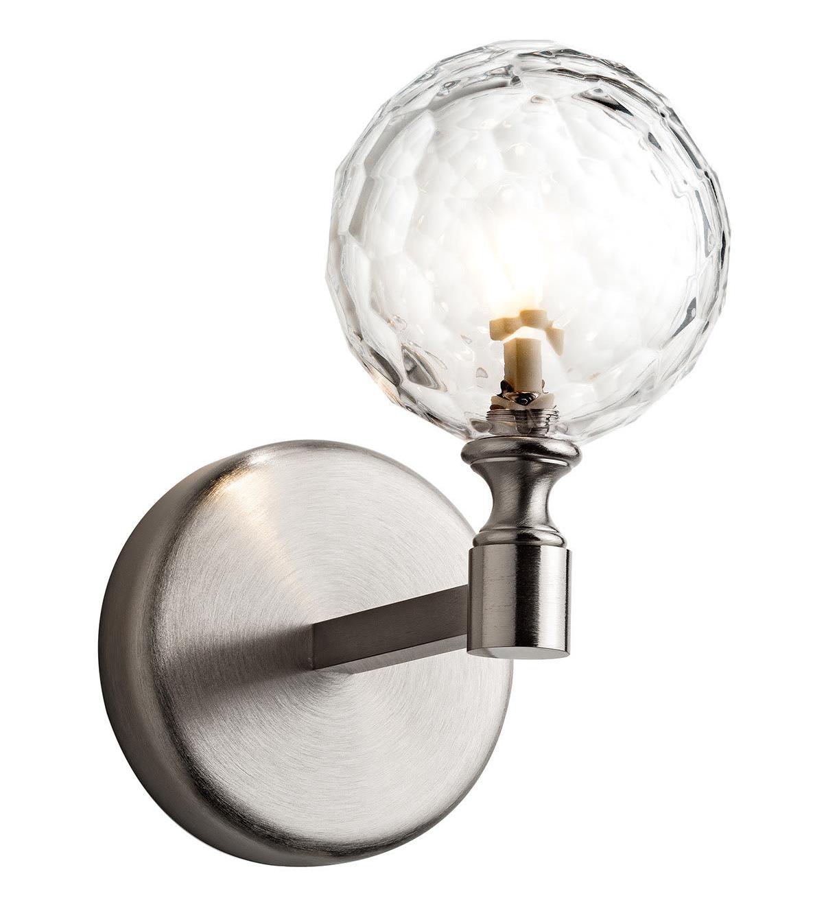 Brushed Nickel Florentine Crystal Wall Sconce