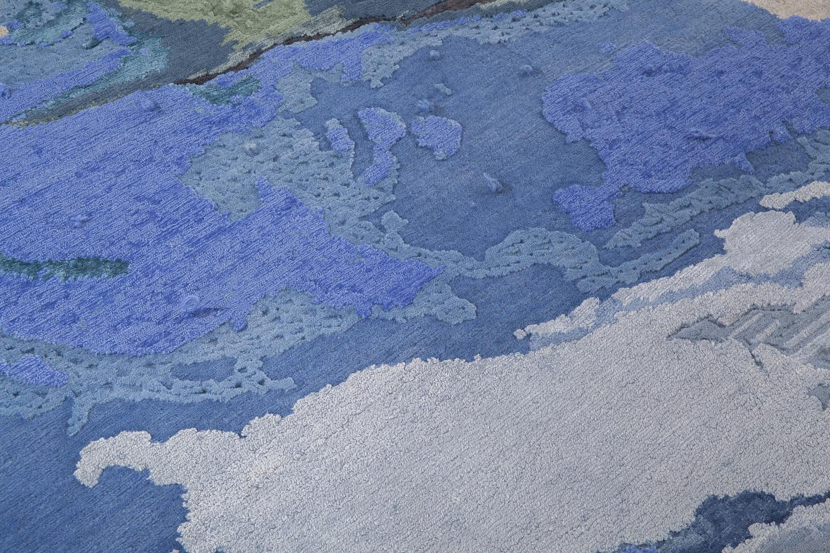 Pop Art Blue Luxury Rug