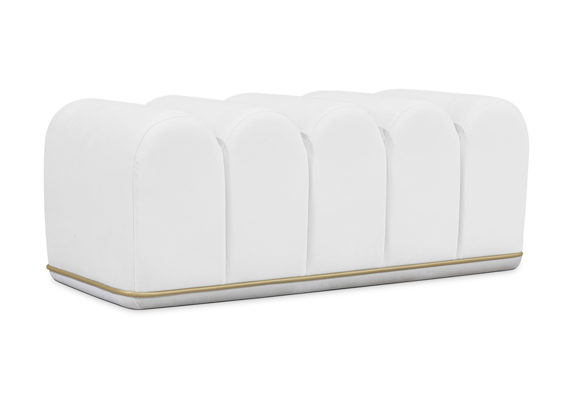 Sweet Swirl Milk Fabric Bench