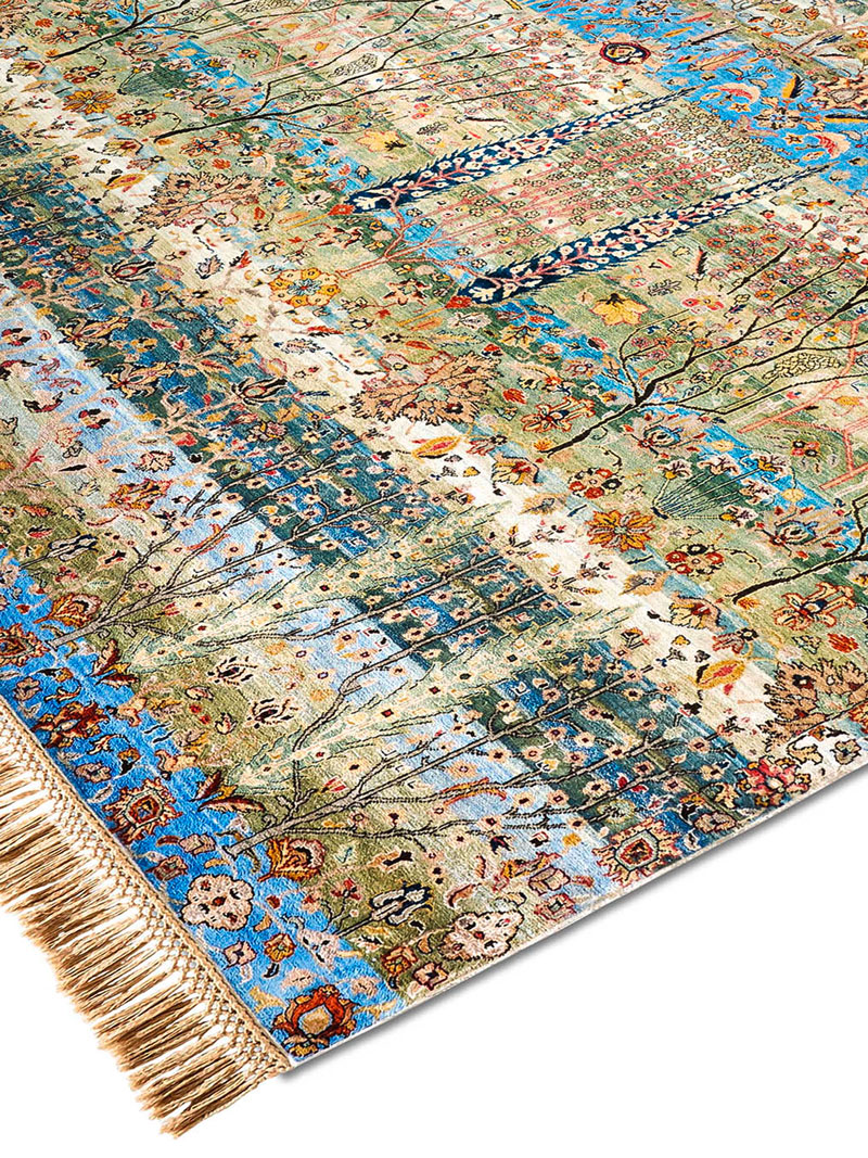 Pine Garden Hand-Knotted Wool Rug ☞ Size: 365 x 457 cm