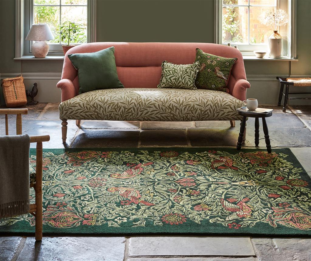 Bird Green Designer Rug | Size: 250 x 350 cm
