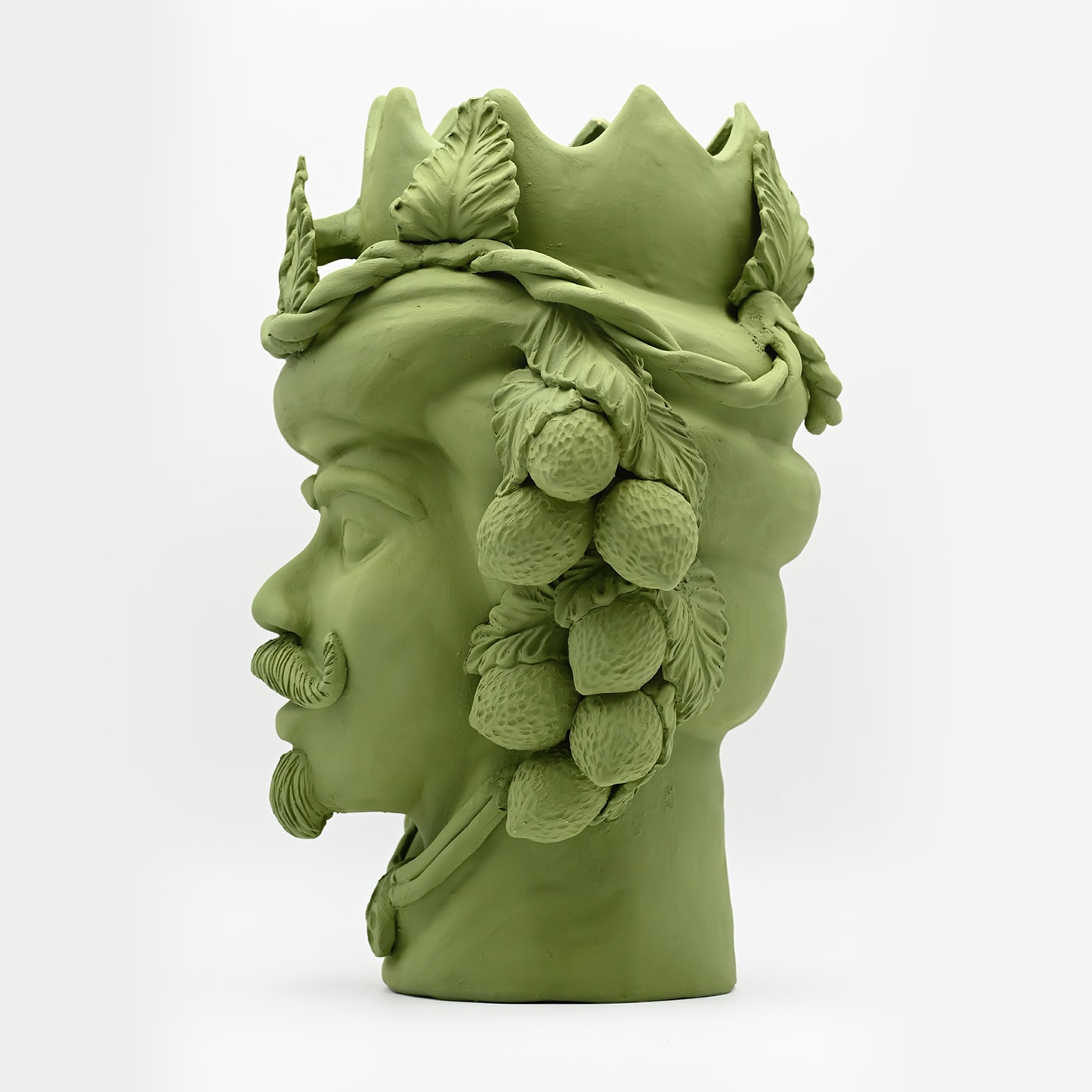 Green Matte Moor's Head Art Piece