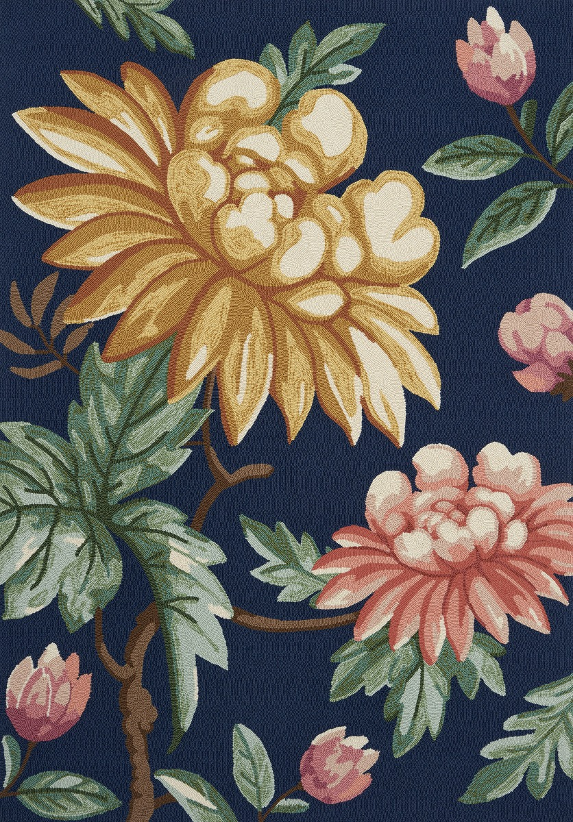 Garden Navy Outdoor Modern Hand Woven Rug