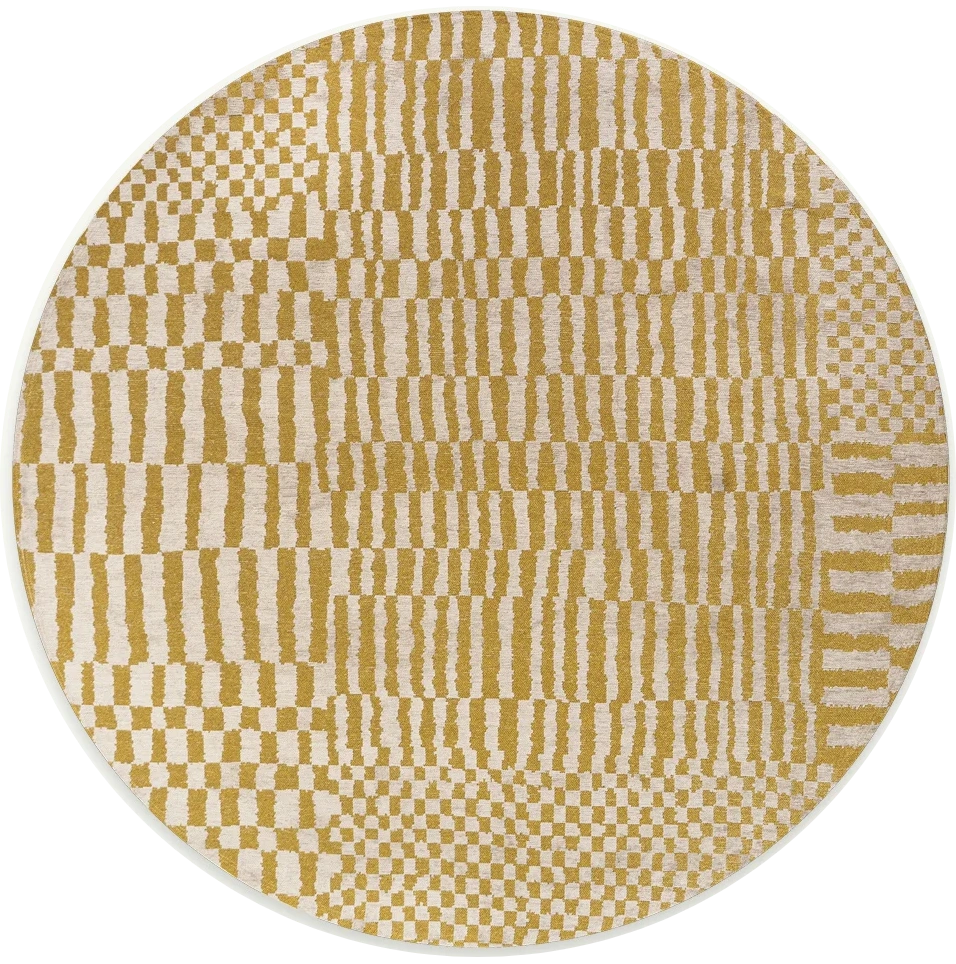 Golden Ochre Berber-Inspired Round Rug | Size: Ø 240 cm