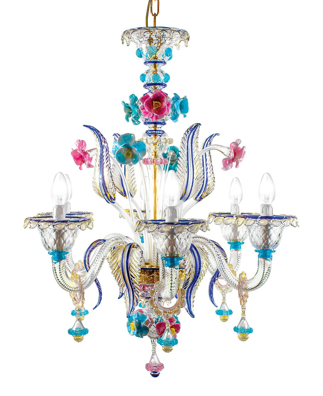 Murano Multicolor Glass Chandelier