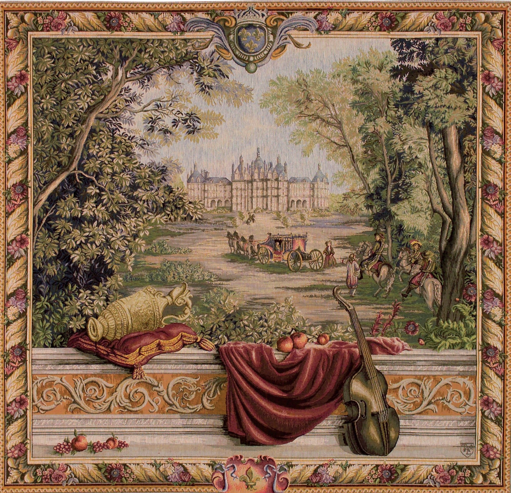 Greenery at the Castle (Square) Woven Tapestry