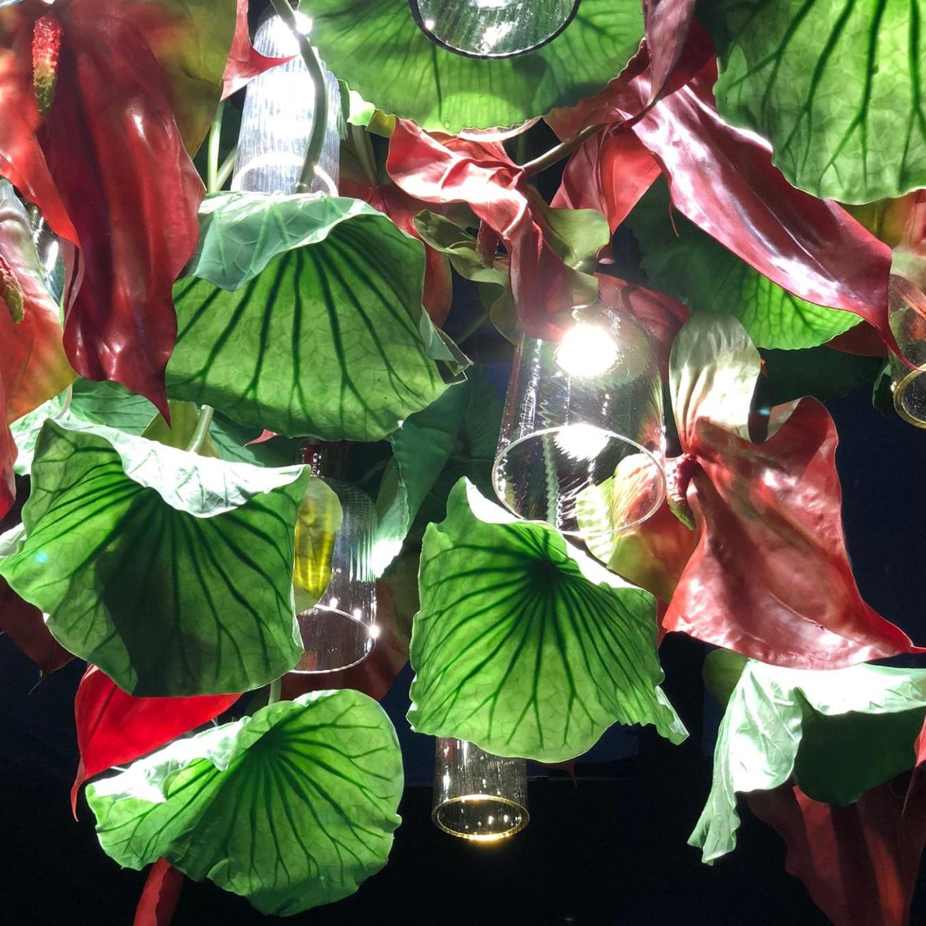 Red Anthurium Artisan Chandelier