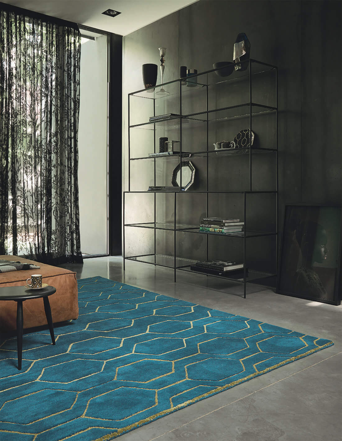 Teal Cut-Loop Hand Woven Rug | Size: 170 x 240 cm