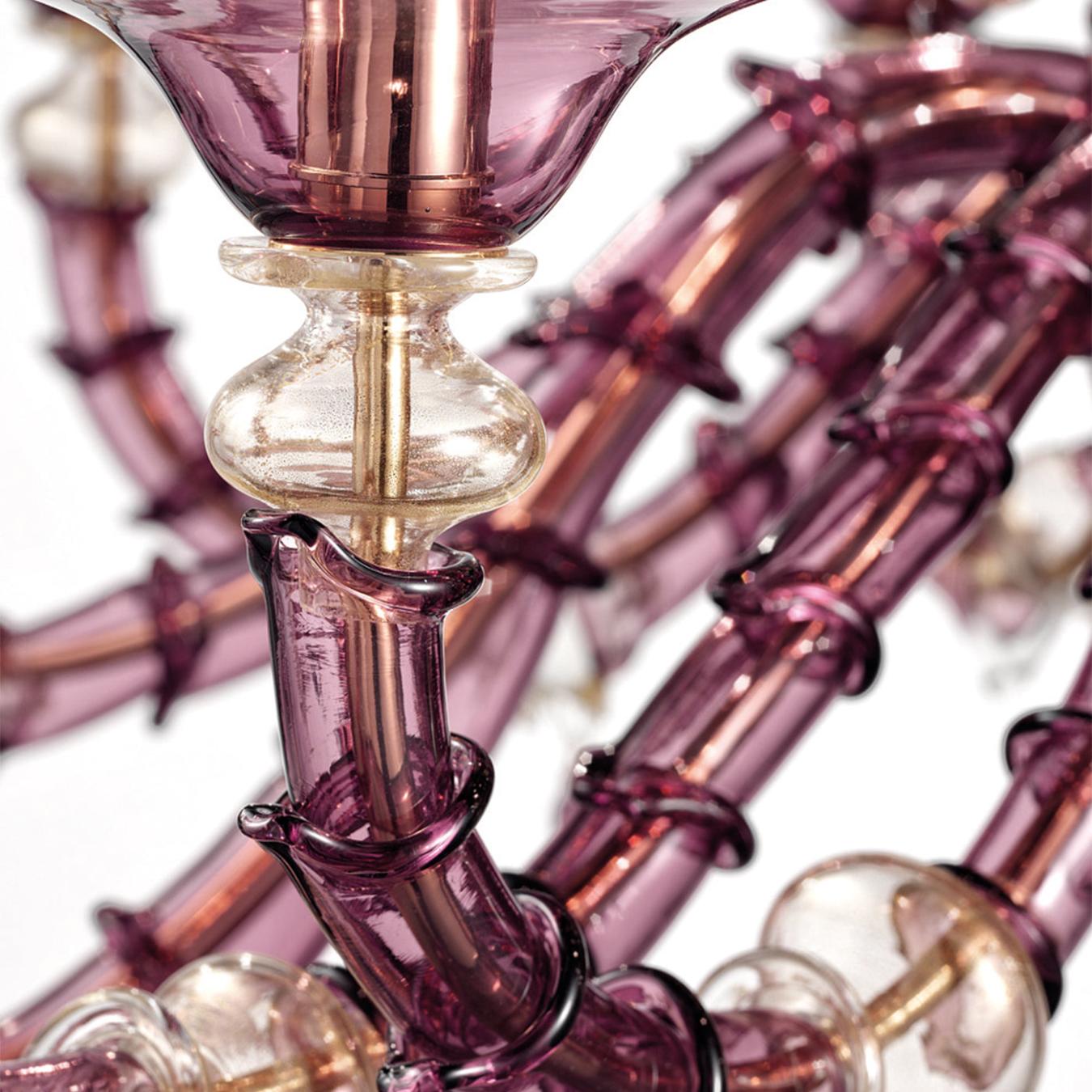 Venetian Purple Glass Classic Chandelier