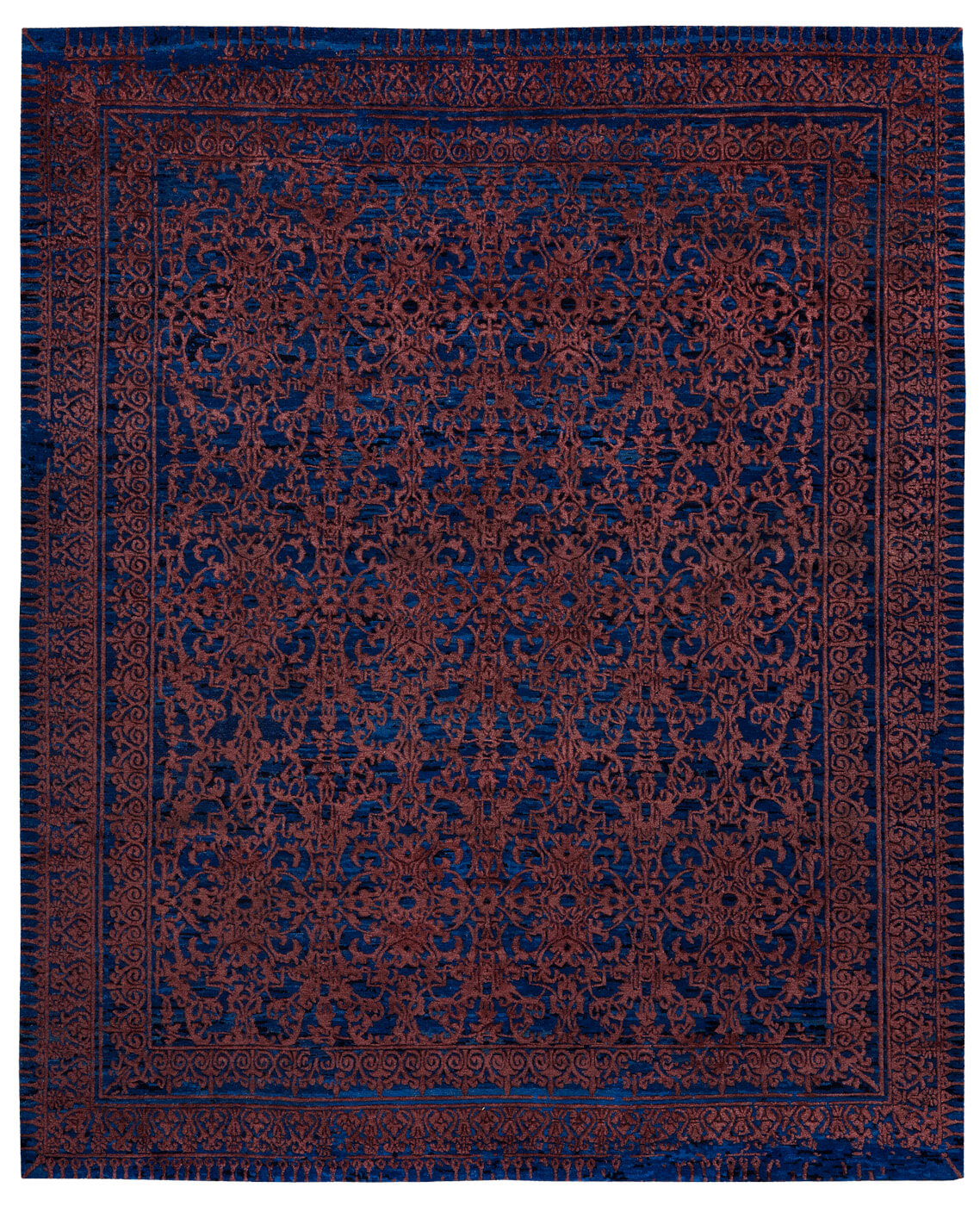 Ferrara Hand-woven Blue / Brown Luxury Rug | Size: 250 x 300 cm