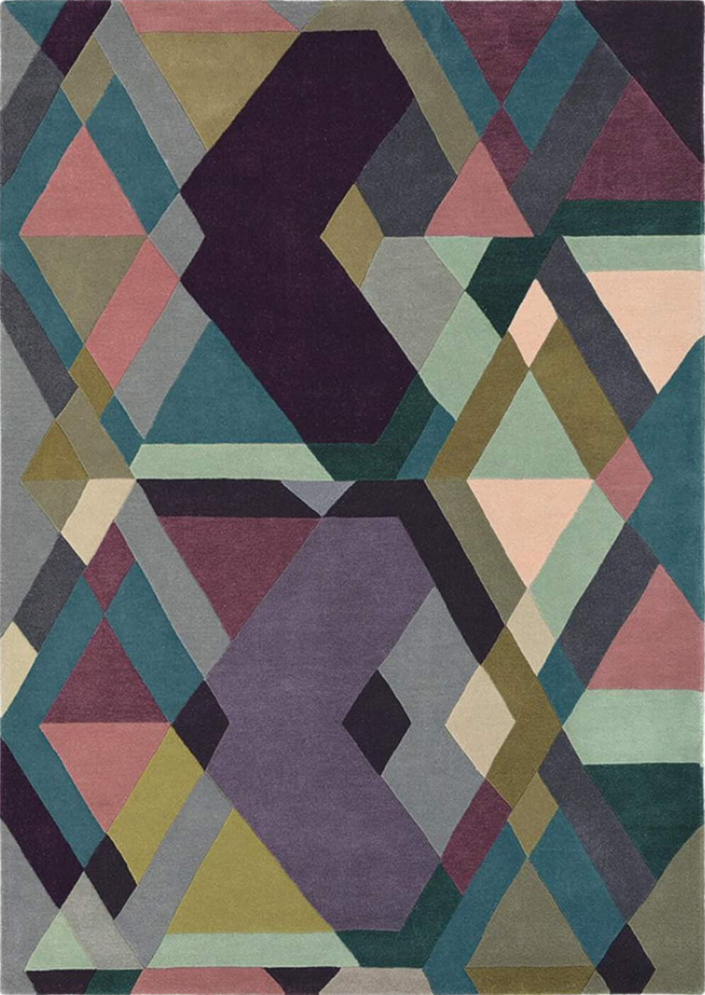 Hand Woven Geometric Light-Purple Rug | Size: 170 x 240 cm