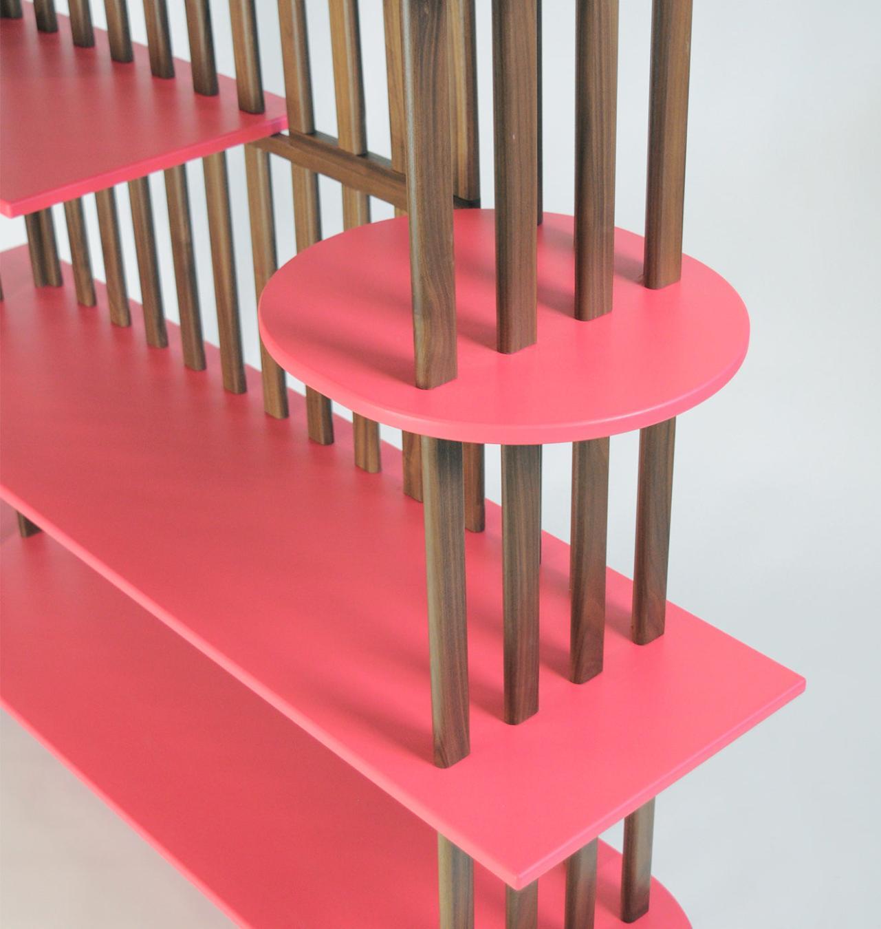 Pink Five-Level Display Shelf