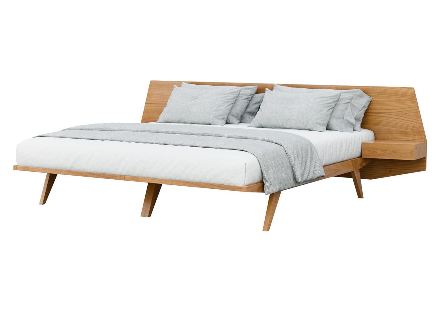 Cherry Wood Handcrafted Bed with Nightstands