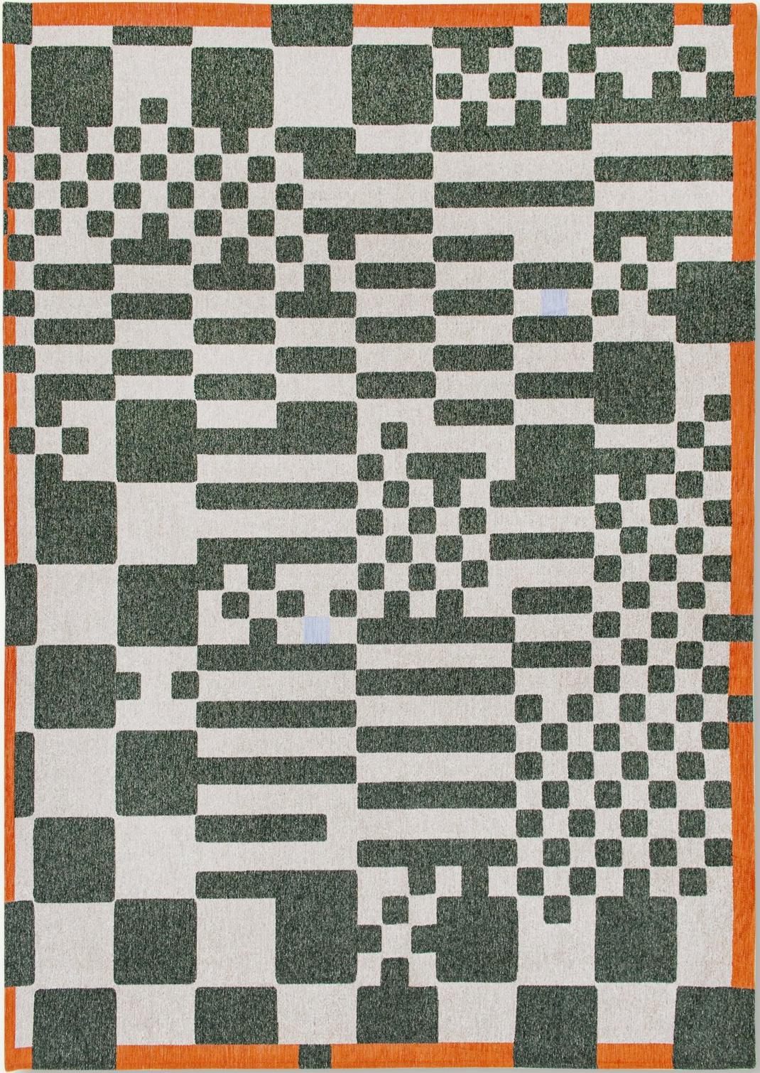 Deep Green Contemporary Rug