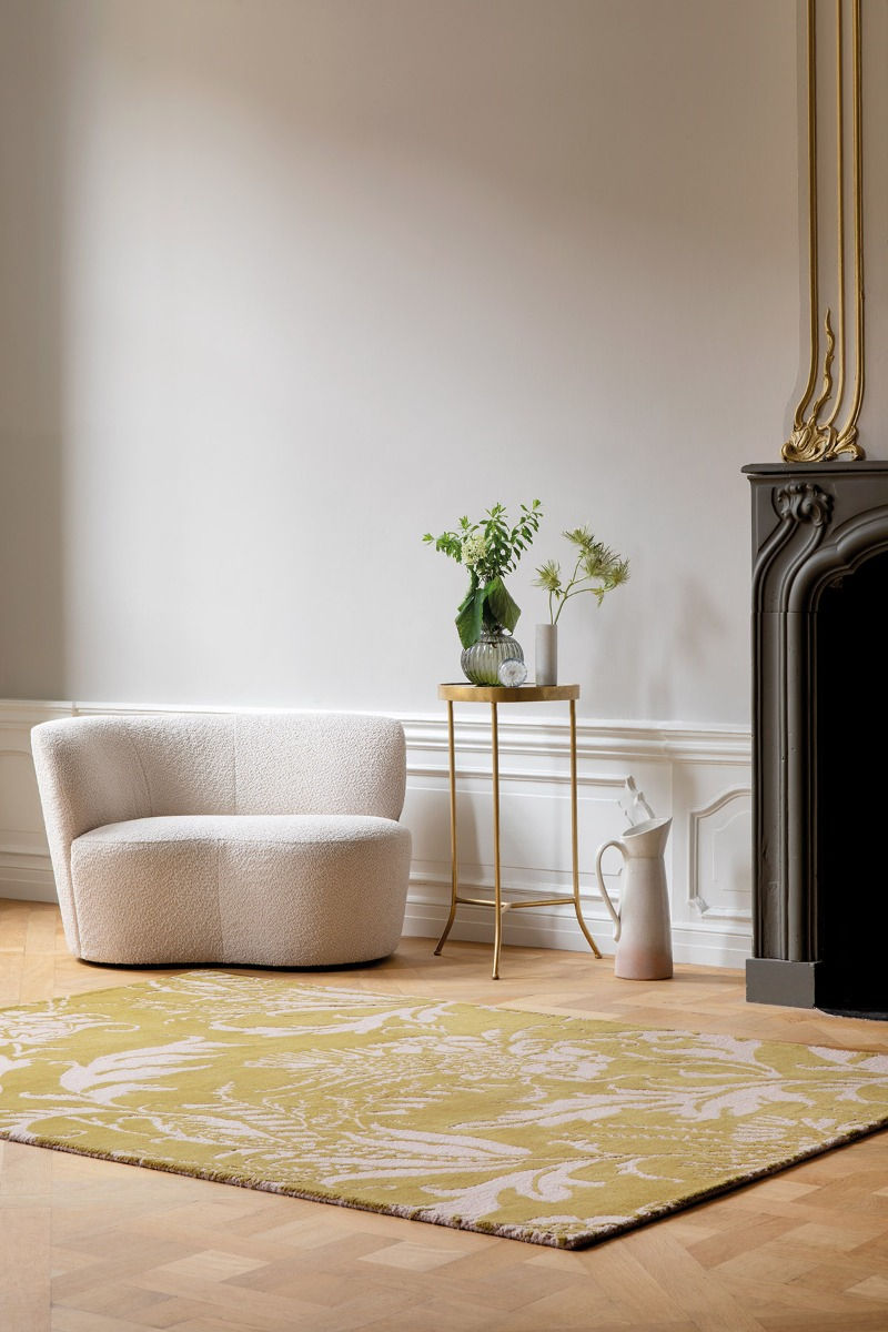 Baroque Yellow Designer Rug | Size: 200 x 280 cm