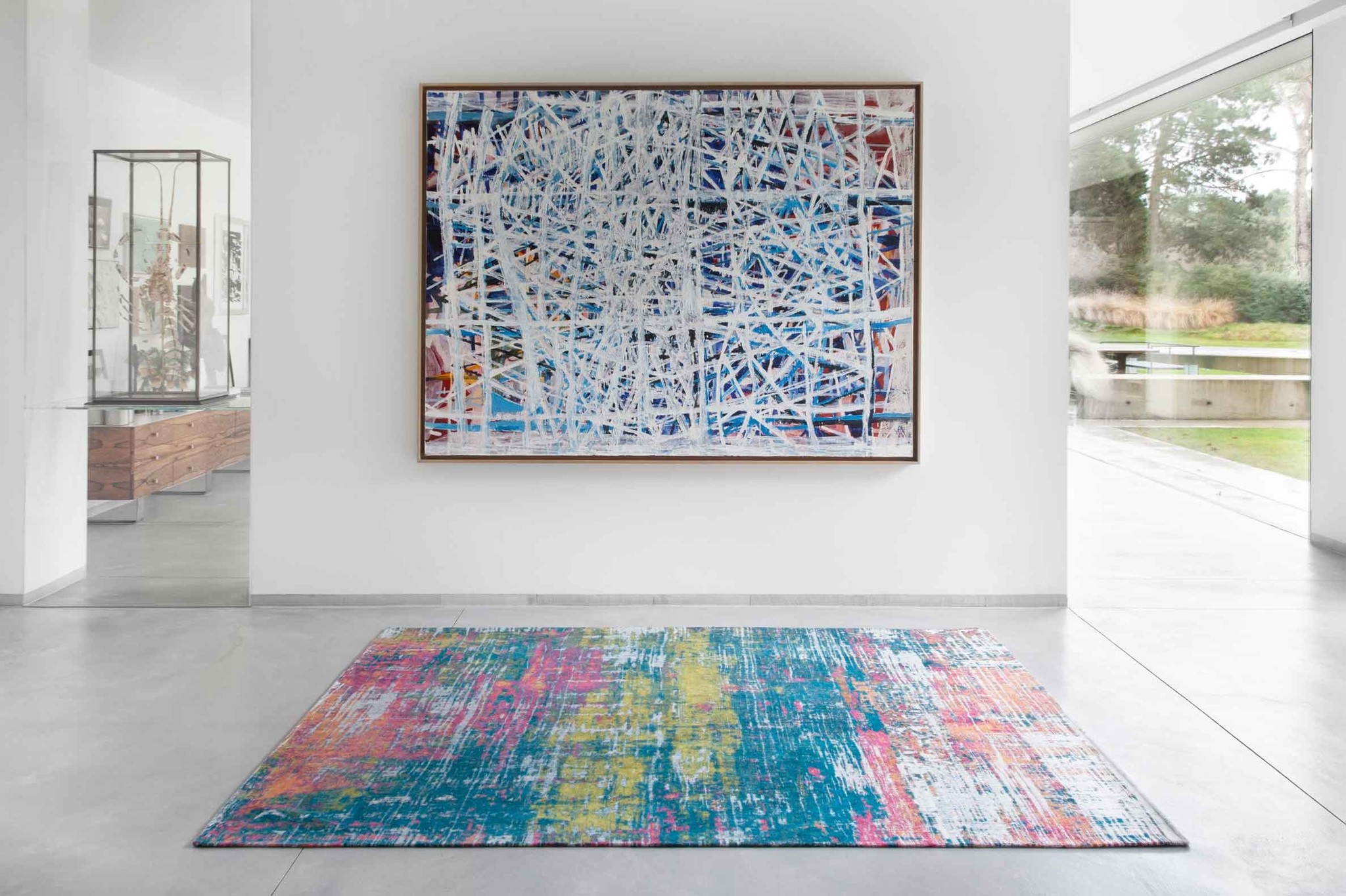 Abstract Multi Belgian Flatwoven Rug