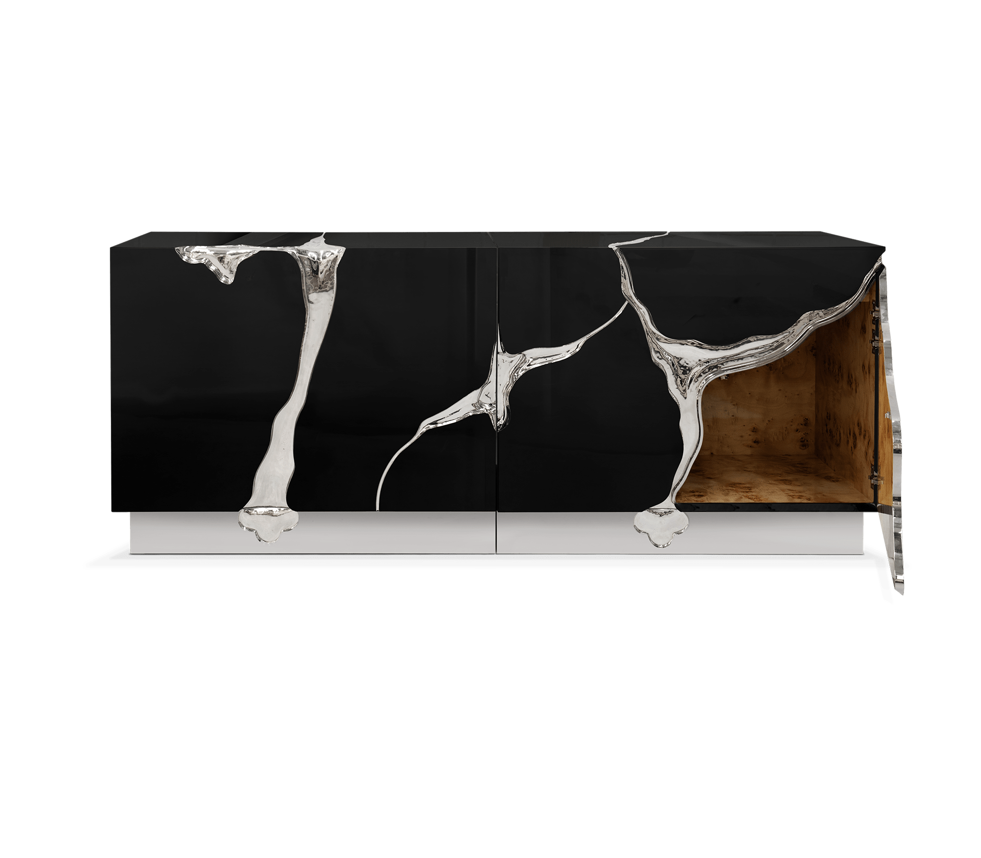 Fissure Silver & Black Designer Sideboard
