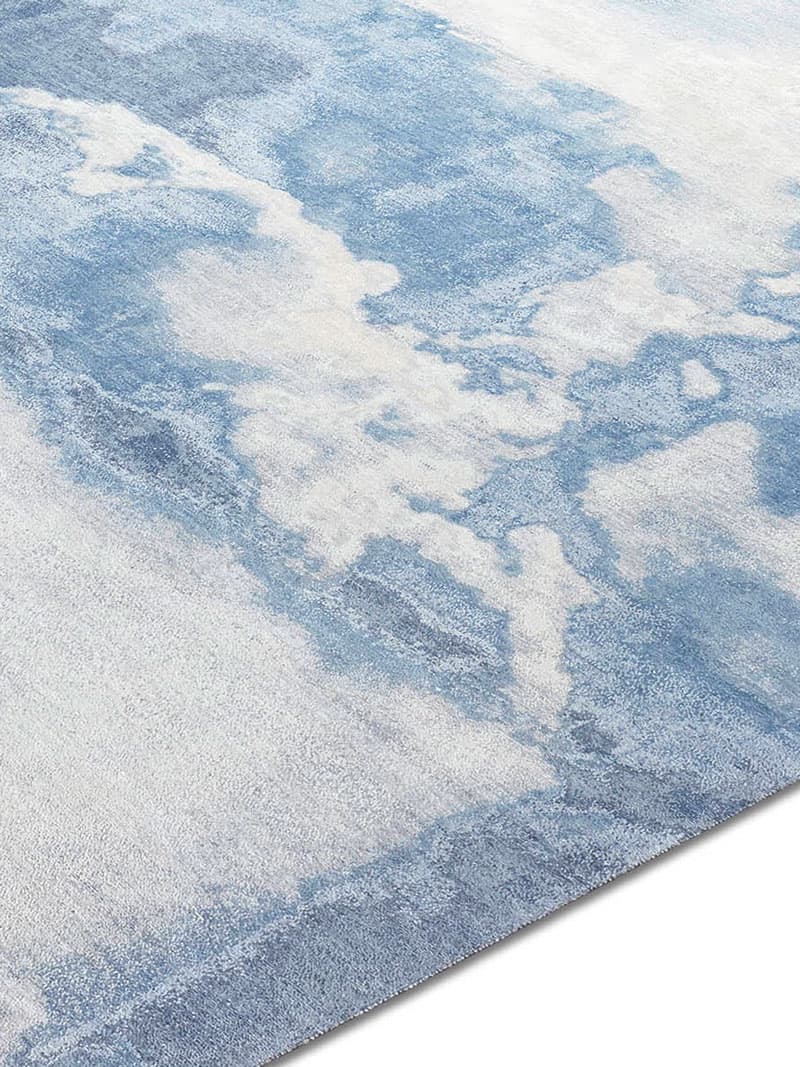 Clouds Blue Luxury Handwoven Rug ☞ Size: 122 x 183 cm