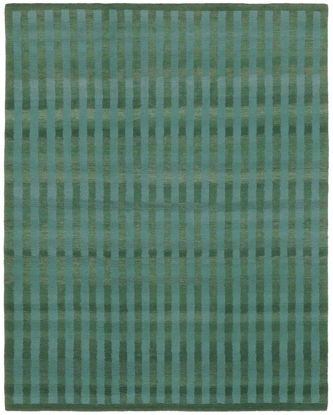 Hand-woven Green Stripes Luxury Rug ☞ Size: 250 x 300 cm