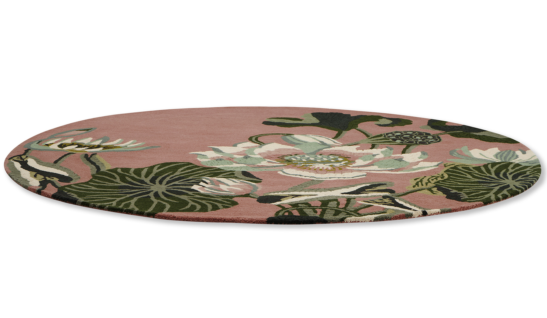 Rose Wool Circle Modern Hand Woven Rug | Size: Ø 200 cm
