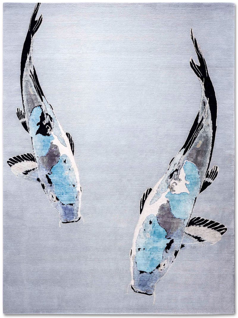 Blue Luxury Hand-Woven Rug