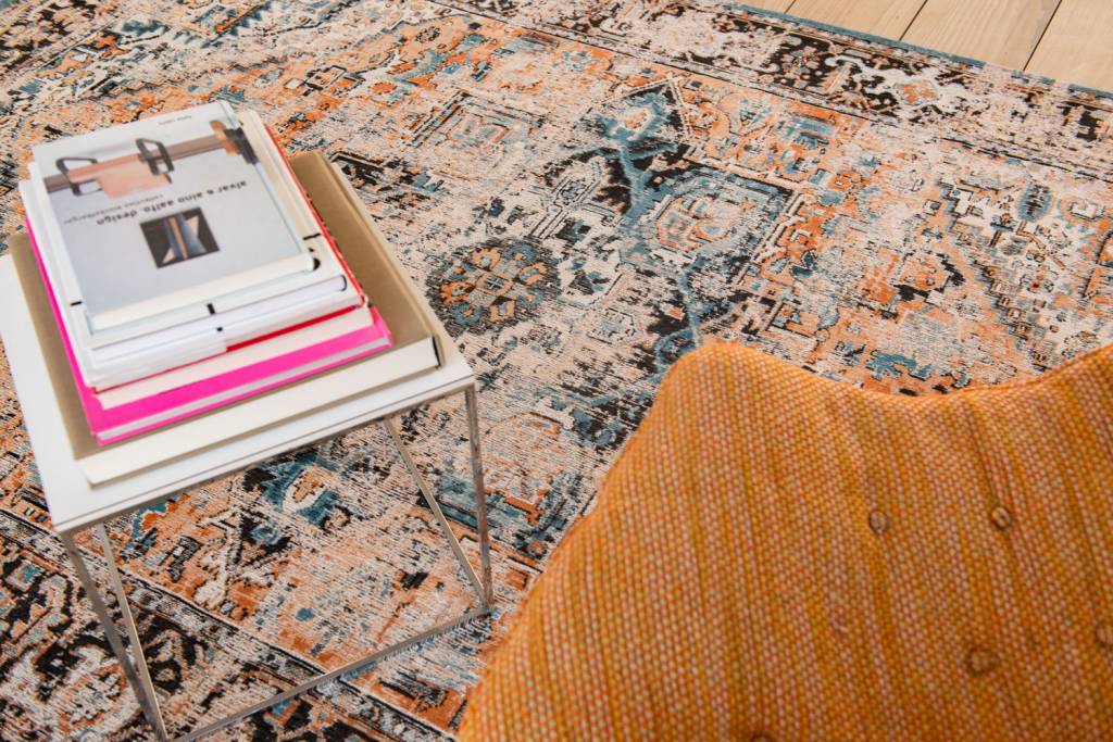 Vintage Belgian Orange Rug | Size: 170 x 240 cm