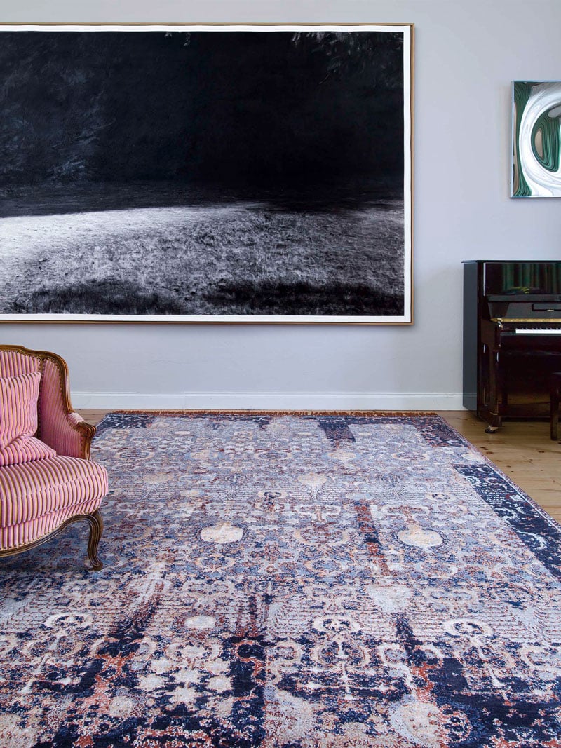 Block Silk / Wool Rug