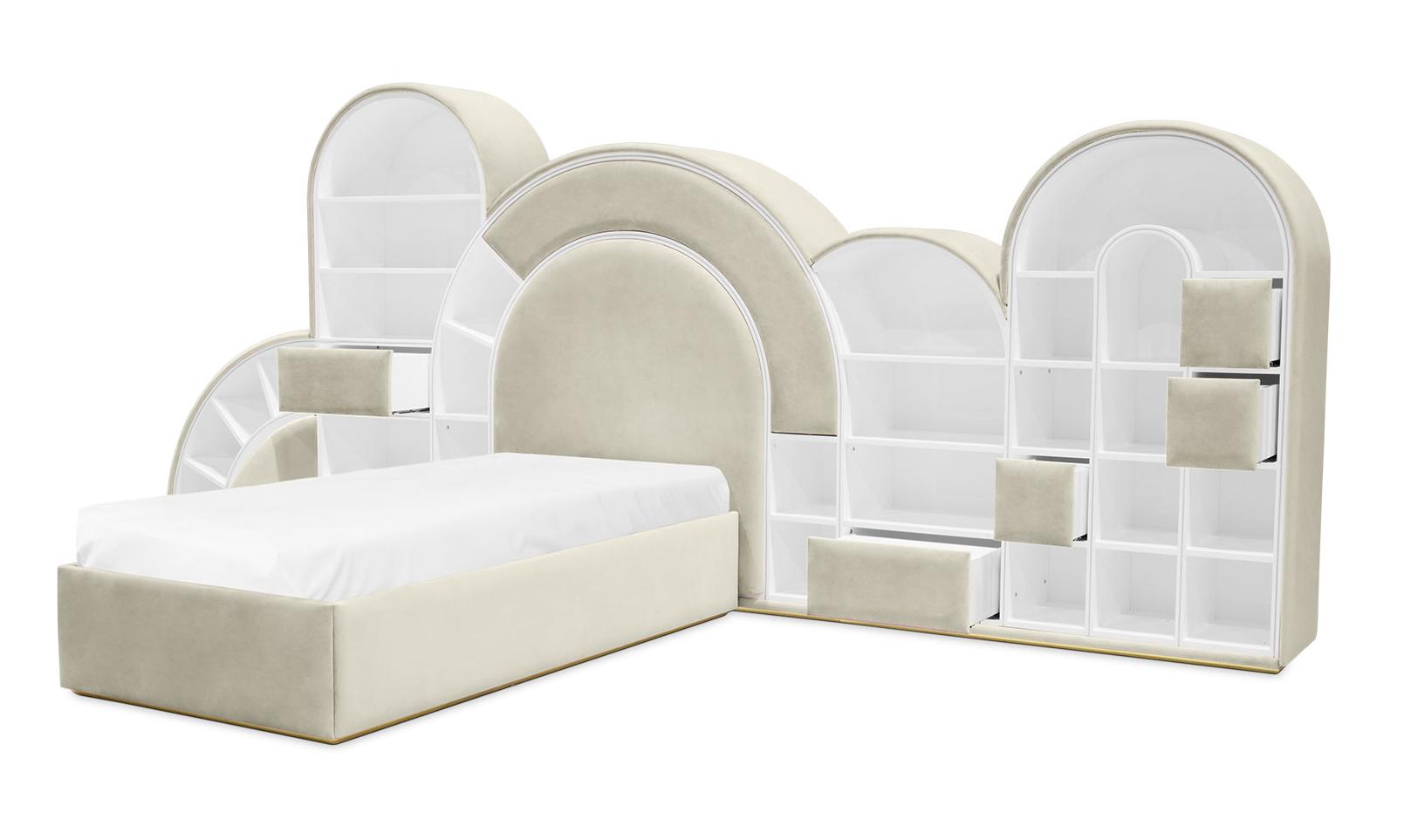 Bubblegum Marshmallow Cream Soft Bed | Configuration: Medium | Mattress Size: 90 x 190 cm