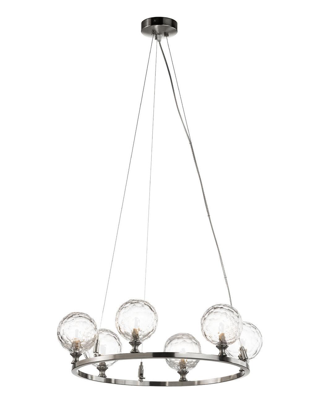 Nickel Hand-Cut Crystal Chandelier