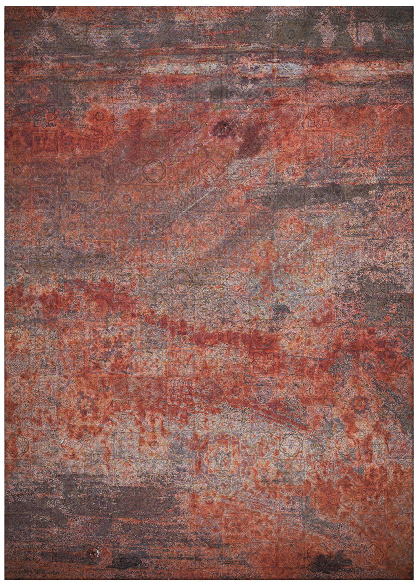 Abstract Flat Woven Belgian Red Premium Rug