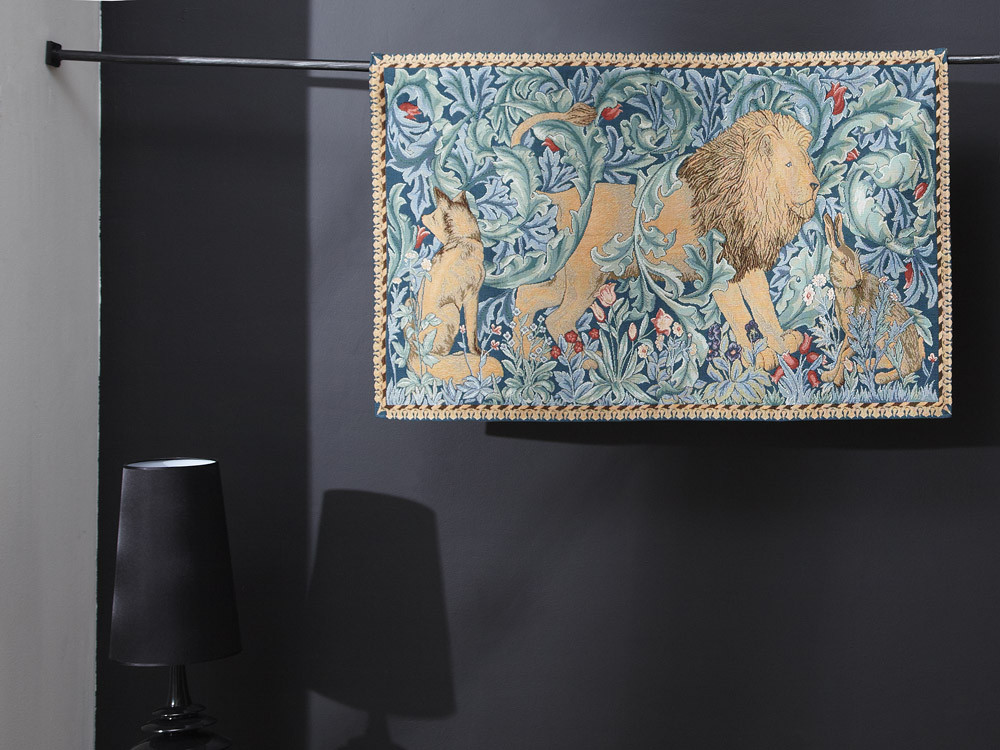 The Forest with Lion in W. Morris Style Tapestry | Size: 75 x 120 cm