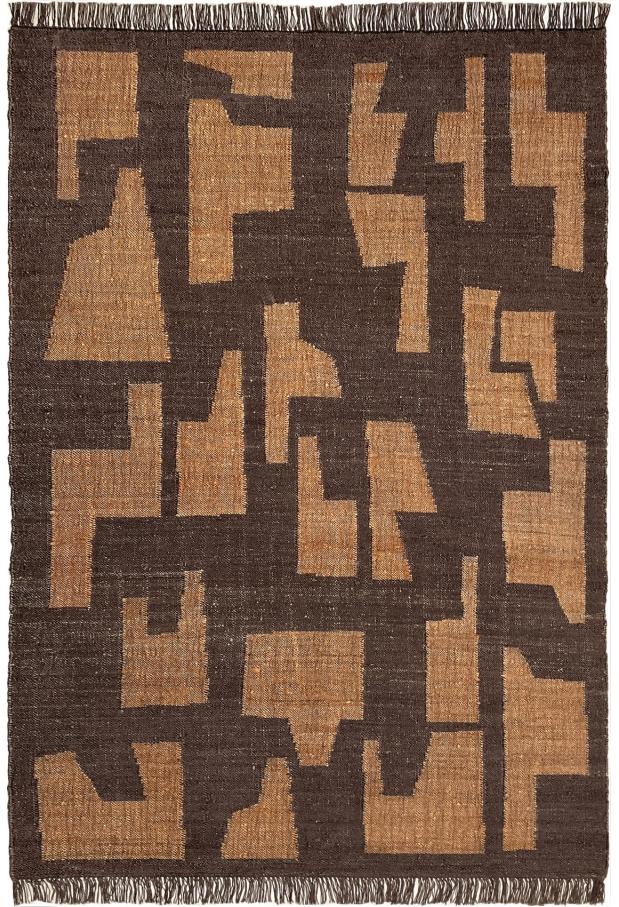 Oscillation Brown Jute Flatwoven Luxury Rug