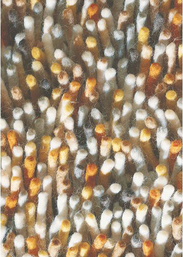 Felted Wool Orange And White Shag Rug Rocks 70513 ☞ Size: 250 x 350 cm