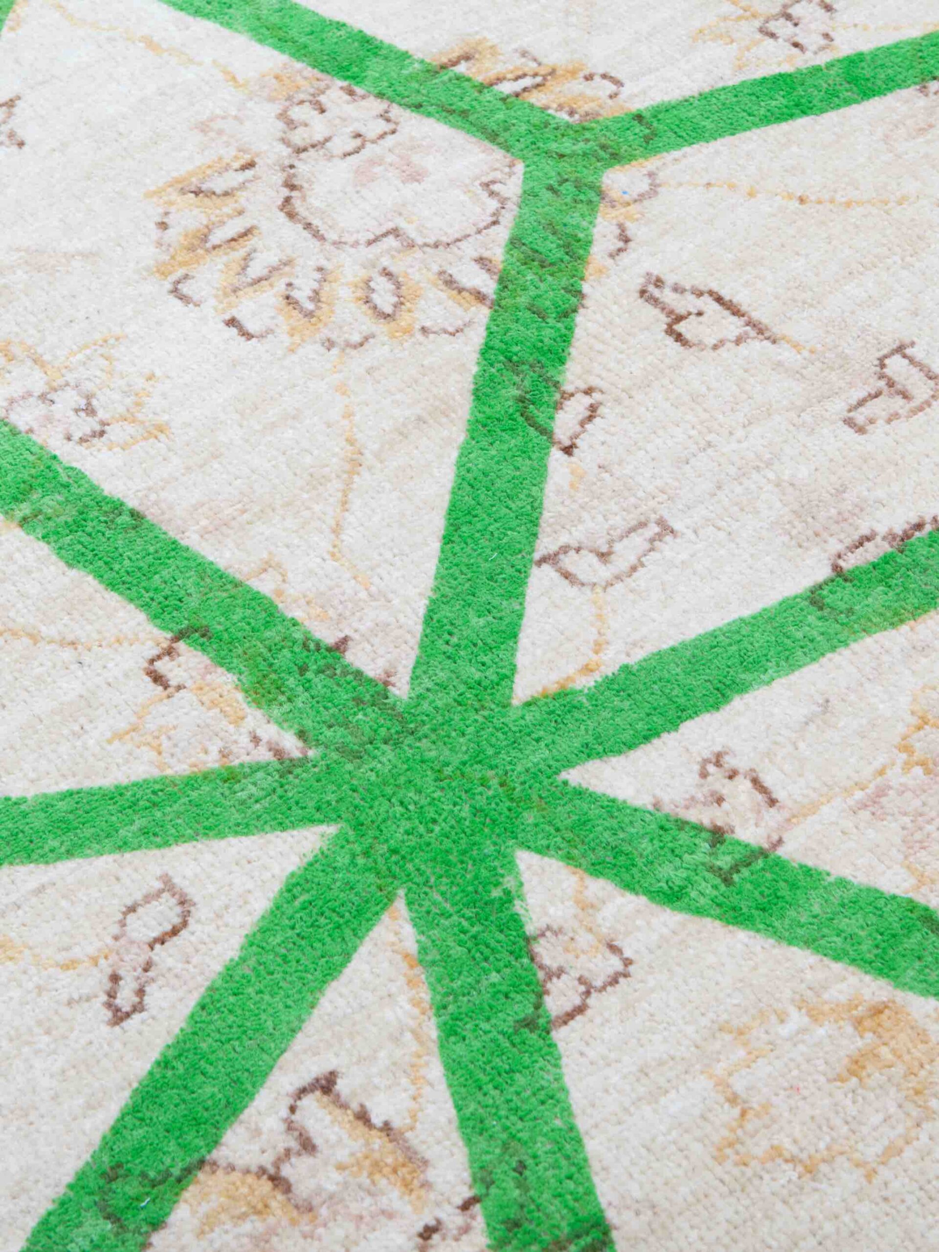 Double Layer Green Wool Rug