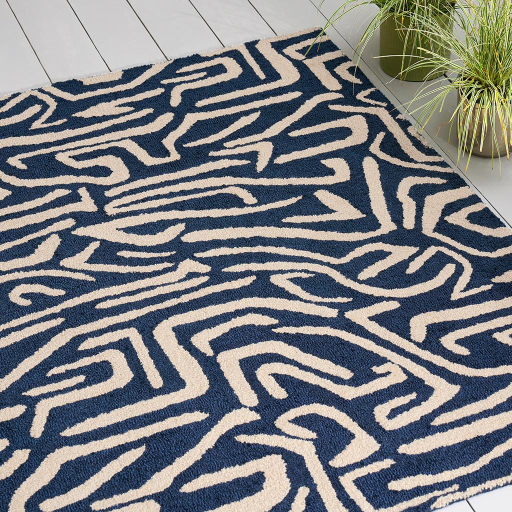 Harmony Blue Outdoor Rug | Size: 250 x 350 cm