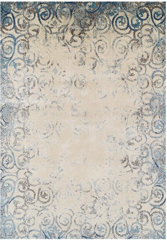 Vintage Blue / Beige Rug | Size: 160 x 235 cm