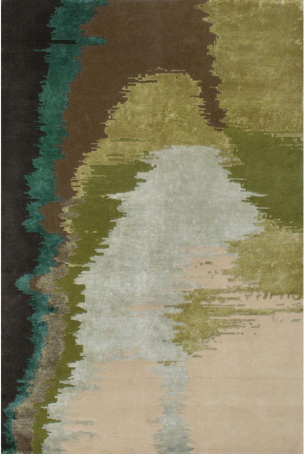 Palette Wool & Viscose Handwoven Luxury Rug | Colour: Green | Size: 300 x 400 cm