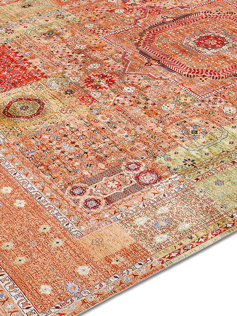 Cosmic Orange Luxury Hand-Woven Rug