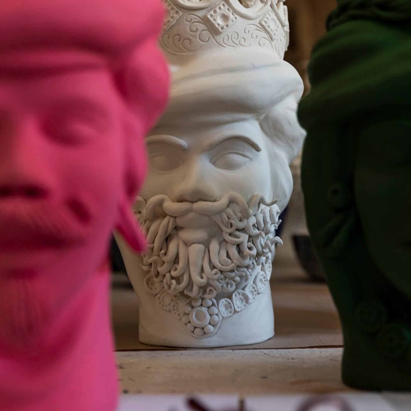 Grey Moor's Head Italian Crafted Sculpture