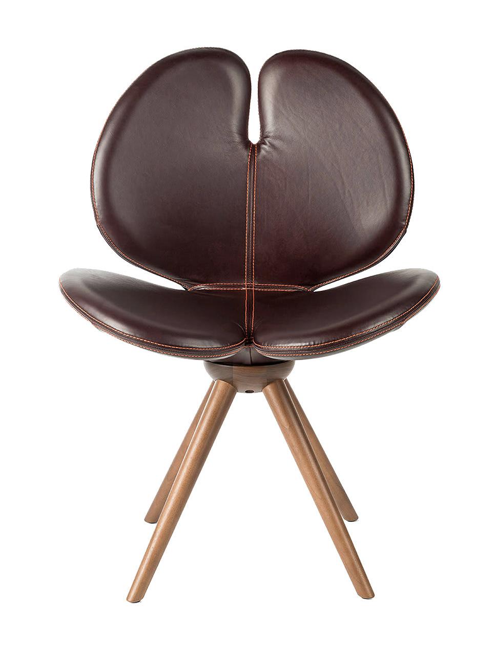Pansè Wool and Leather Designer Chair