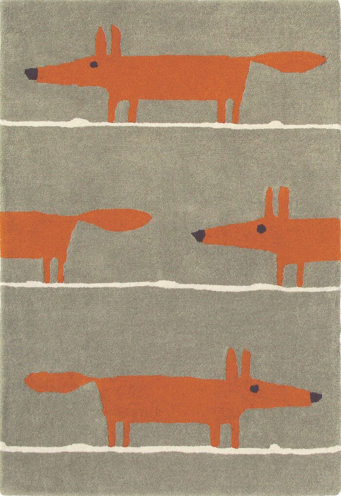 Fox Hand-Tufted Rug ☞ Size: 90 x 150 cm