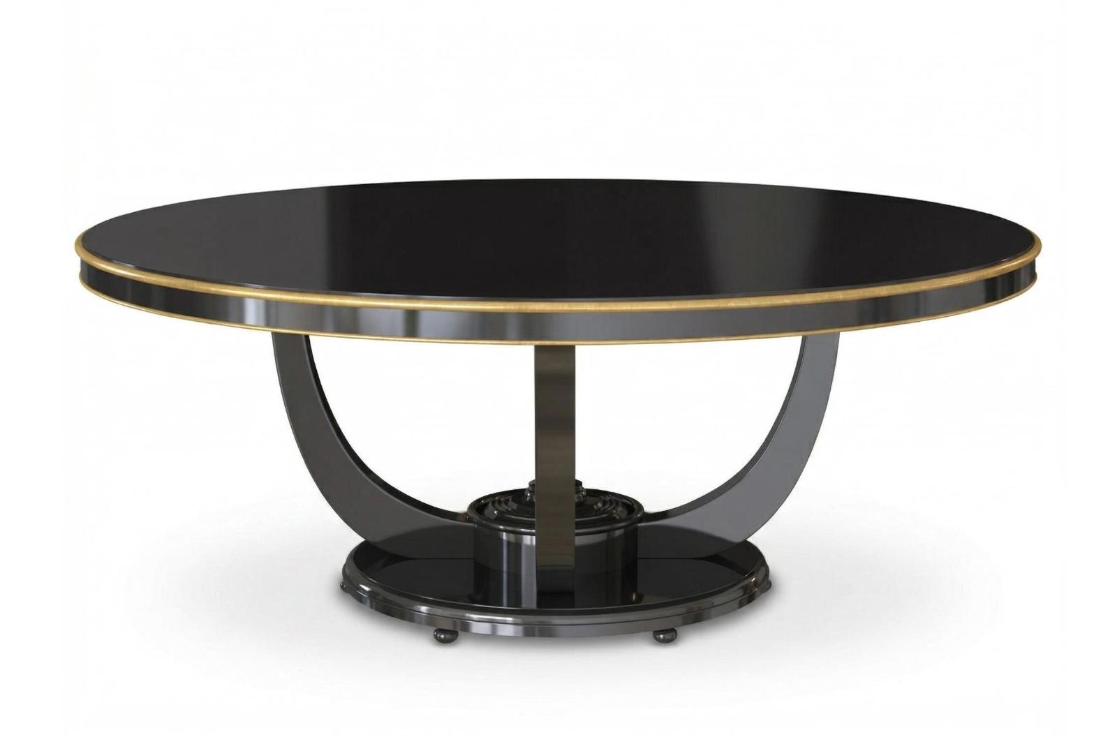 Designer Black Round Handcrafted Dining Table